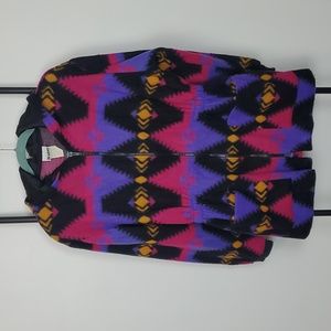 Vintage Southwestern Aztec Navajo Fleece Jacket Women Size L Rare Navajo Blanket